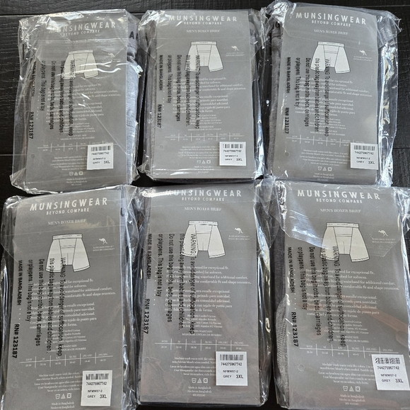 Munsingwear Gray Boxer Briefs with Elastic Waistband - Picture 3 of 6